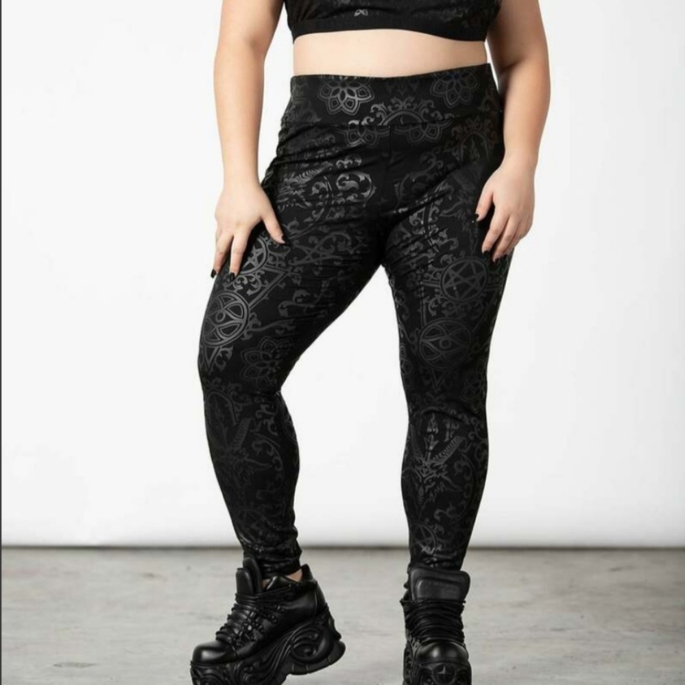 NWT Killstar Light Speed Leggings in Black - 4XL Plus Size